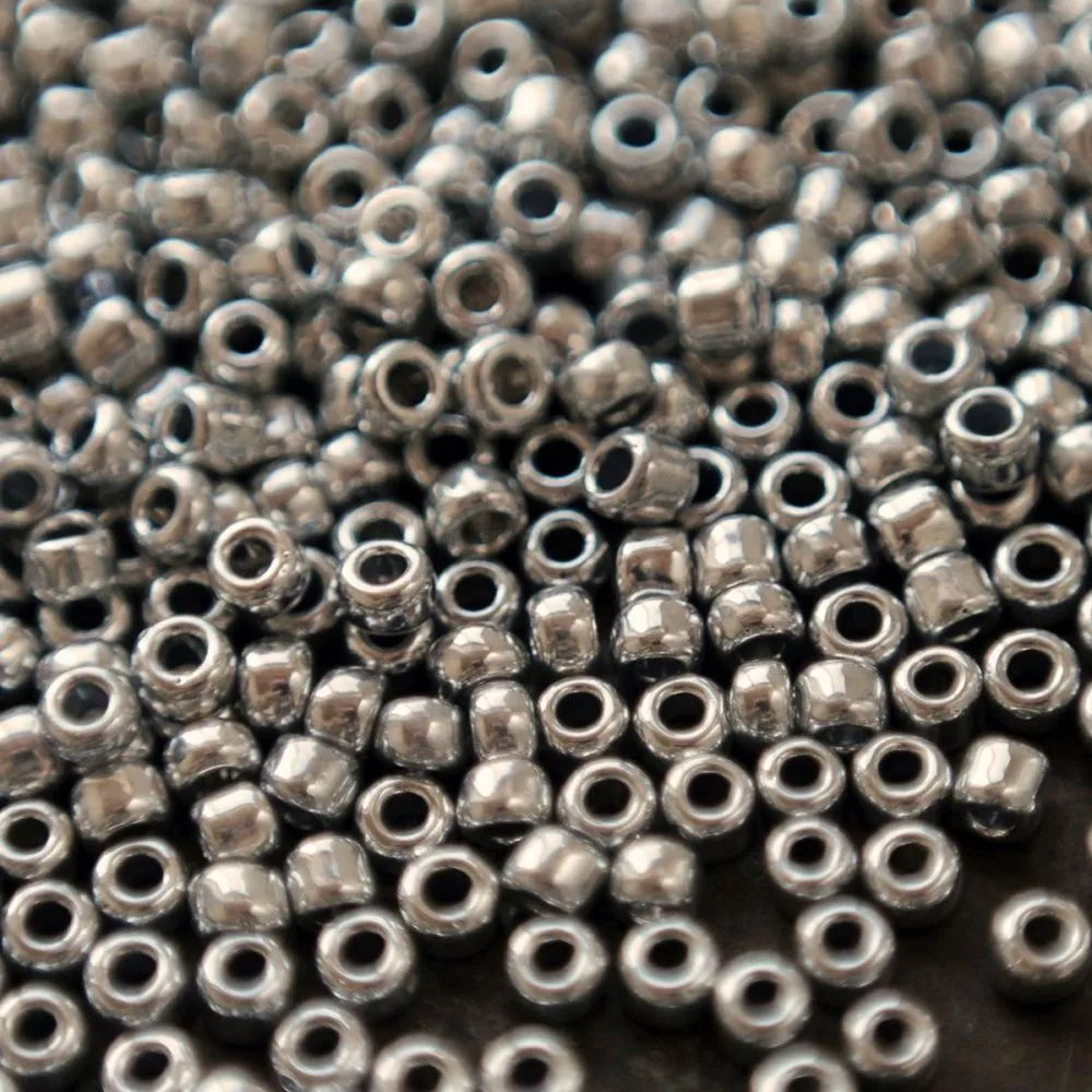 бисер "радуга", цвет металлик никель, 12/0 (уп 7 г)