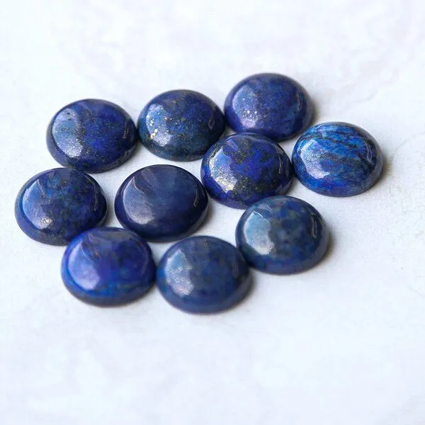кабошон лазурит круглый, цвет синий, 16x6 мм